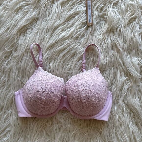 Skims Fits Everybody Lace T-shirt Bra Cherry Blossom 36C - Picture 1 of 7